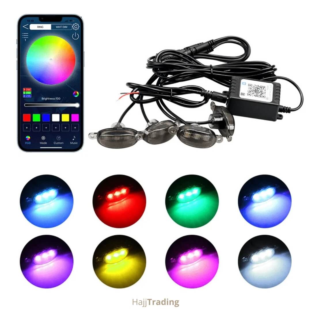RGB Front Grille LED Lights ā App Control, 12V/24V Waterproof