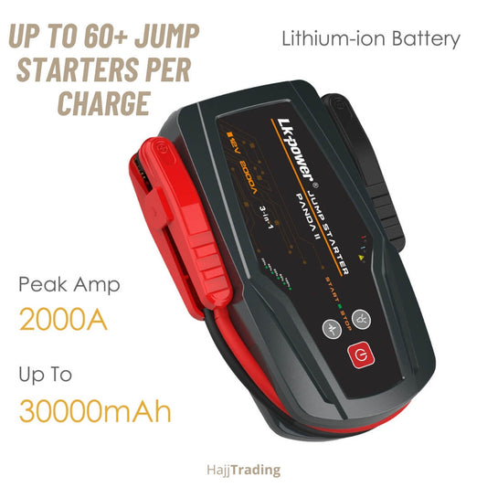 Emergency Jump Starter Power Bank – 15600mAh / 30000mAh Booster