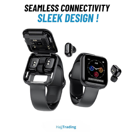 X8 Pro 2-in-1 Smart Watch with TWS Earbuds – iOS & Android Compatible