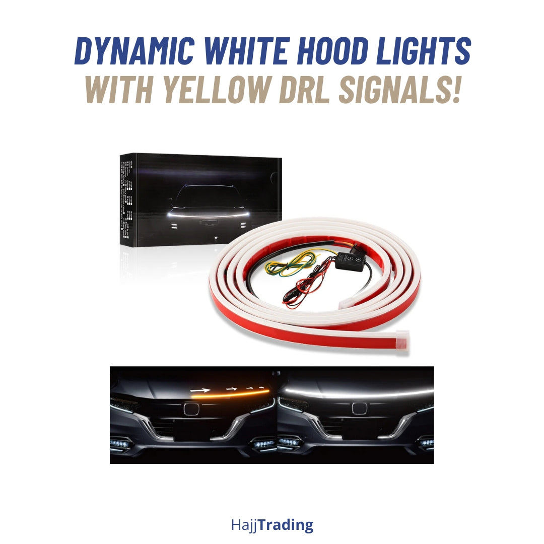 Dynamic LED Hood Light Strip – White & Amber DRL Signal