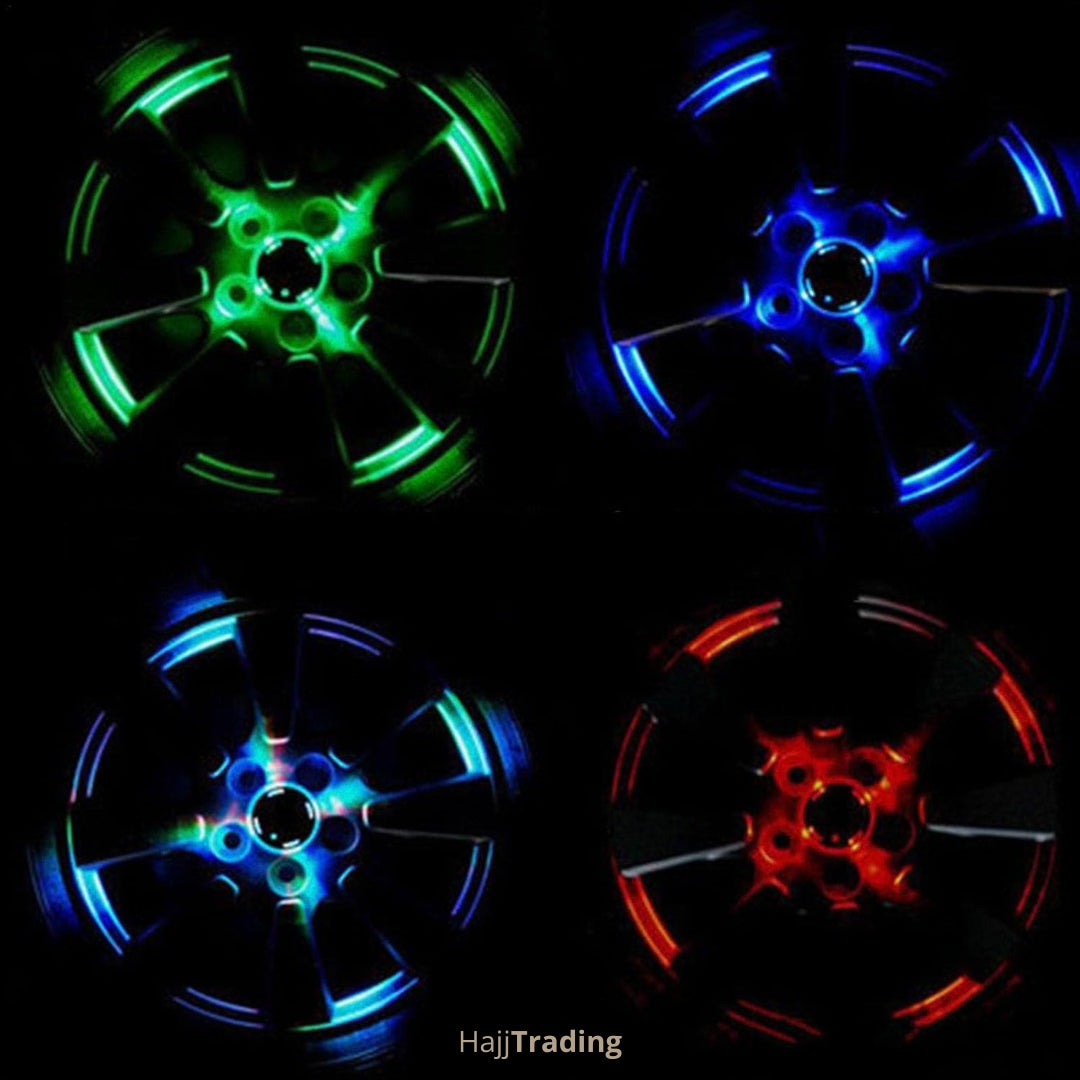Solar Car Wheel Rim Lights – RGB Colorful, Waterproof