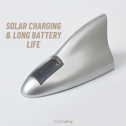 Car Shark Fin Antenna with Solar Power – 18 LED Lights + Remote – Waterproof