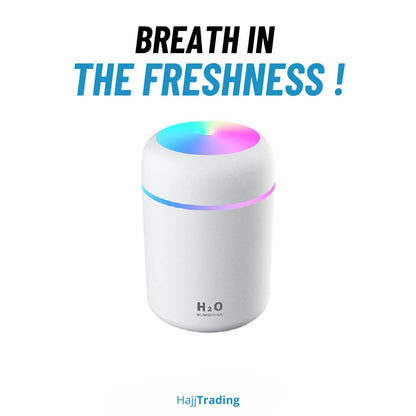 Mini Ultrasonic Air Humidifier – 300ml, USB Powered, LED Light
