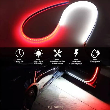 Car Door Warning Strip Lights – Dual Color Red & White