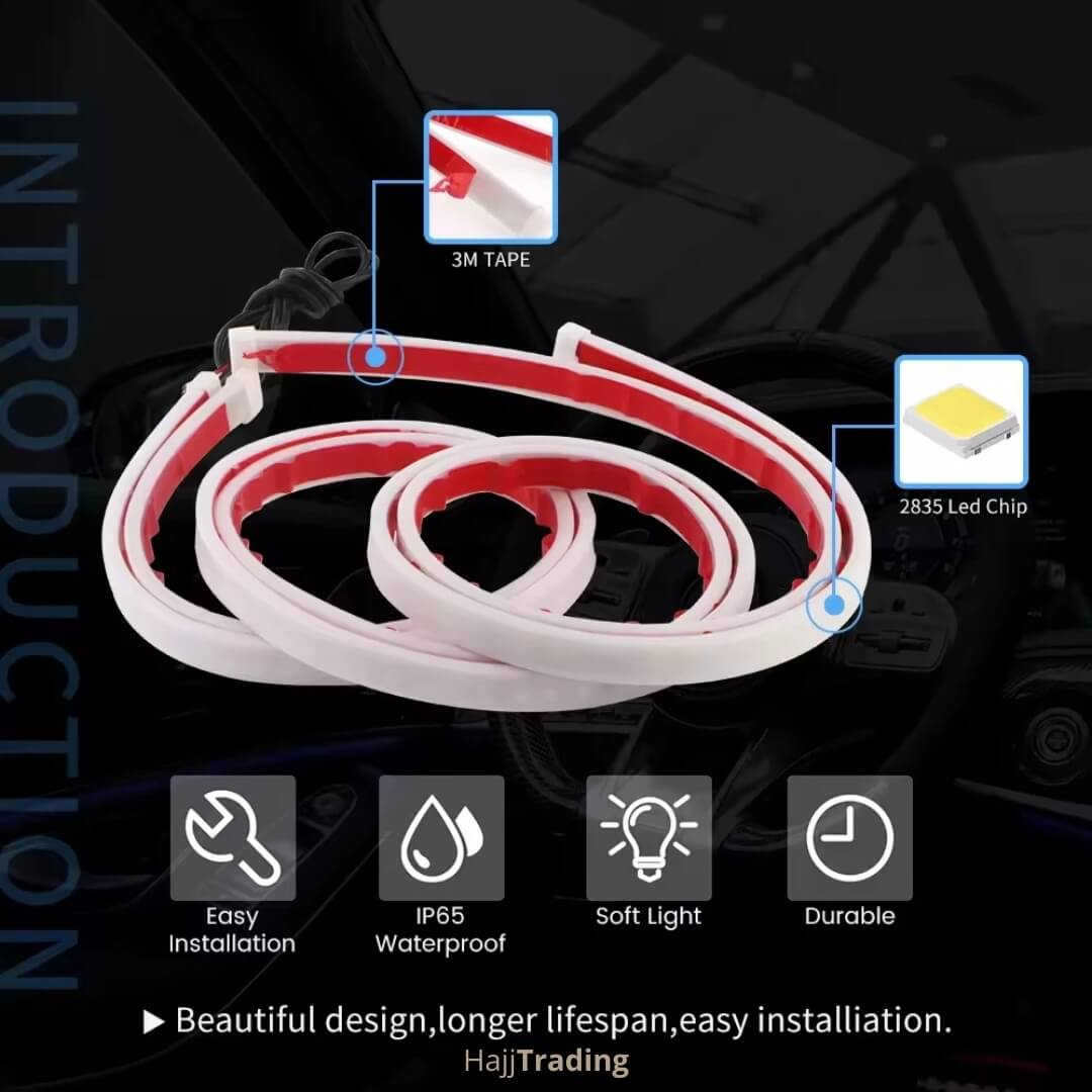 Car Door Warning Strip Lights – Dual Color Red & White
