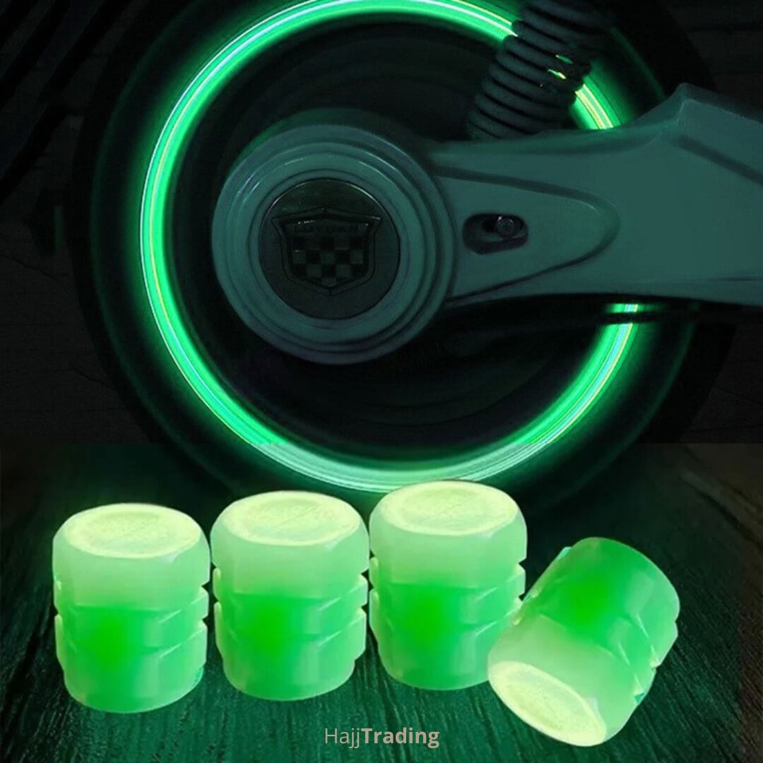 Luminous Tire Valve Caps - Universal Fit for Car & Bike