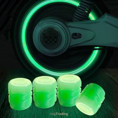 Luminous Tire Valve Caps - Universal Fit for Car & Bike