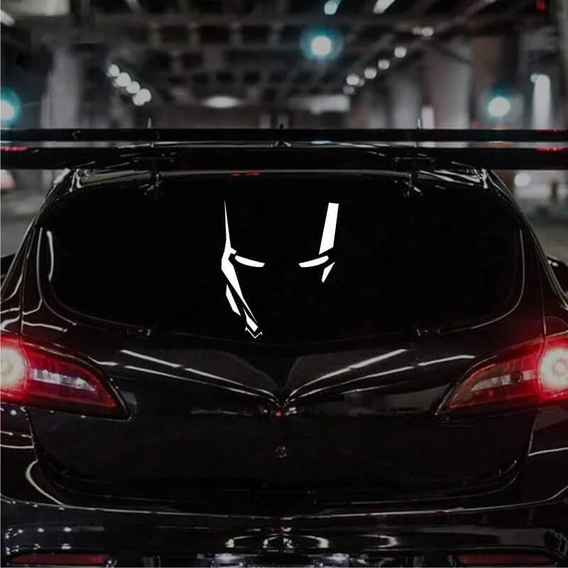 Iron Man Car Sticker – Luminous White Decal | Waterproof Safety Light
