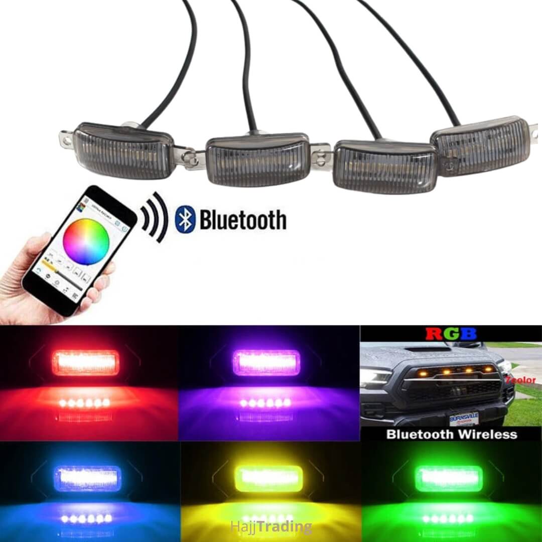 RGB Front Grille LED Lights – App Control, 12V/24V Waterproof