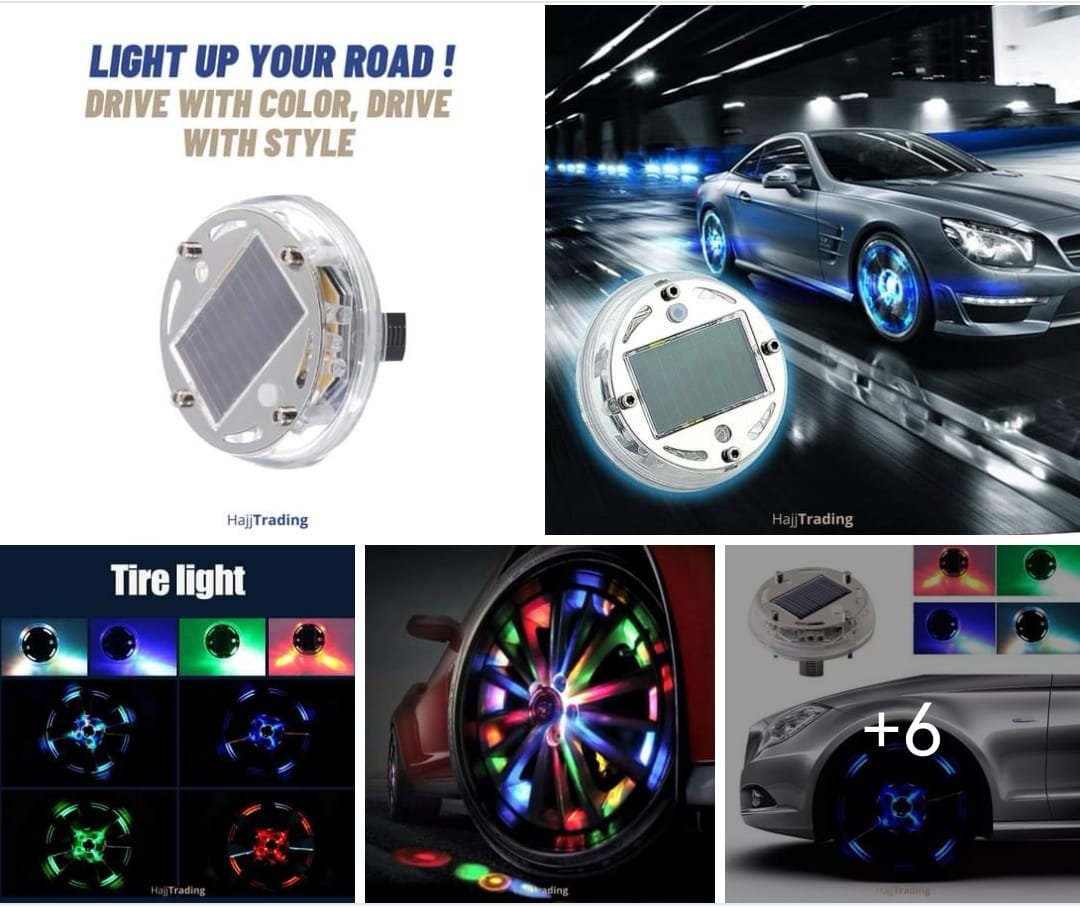 Solar Car Wheel Rim Lights – RGB Colorful, Waterproof