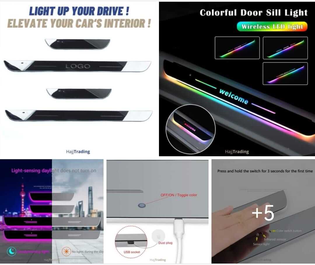 Universal Car Magnetic Door Pedal Lights Set