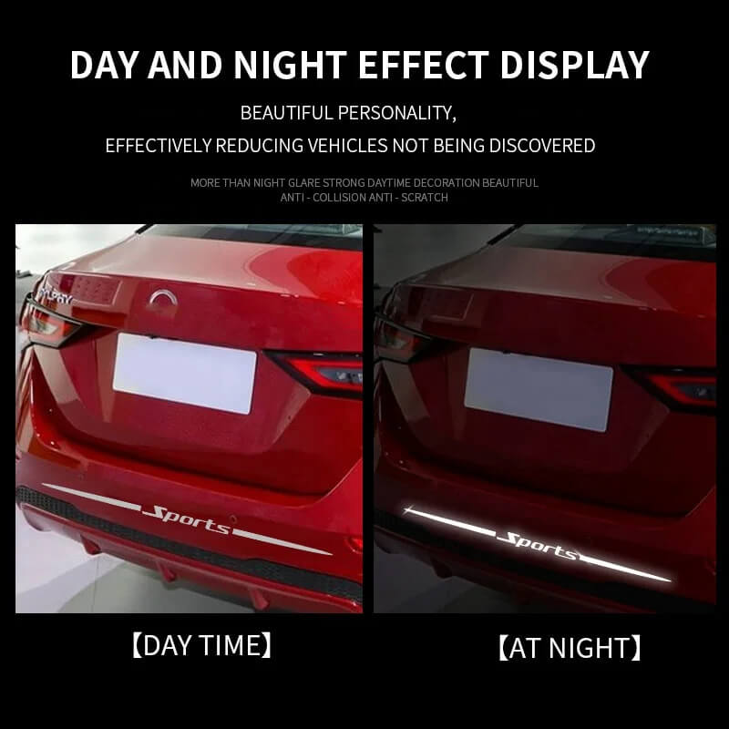 Reflective Car Logo Sticker – Luminous White Design (70cm) | Waterproof Safety Sticker