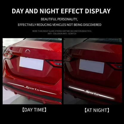 Reflective Car Logo Sticker – Luminous White Design (70cm) | Waterproof Safety Sticker