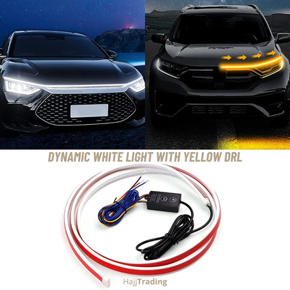 Dynamic LED Hood Light Strip – White & Amber DRL Signal