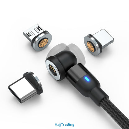 Magnetic USB Charging Cable – 540° Rotate, Micro/Type-C/iPhone