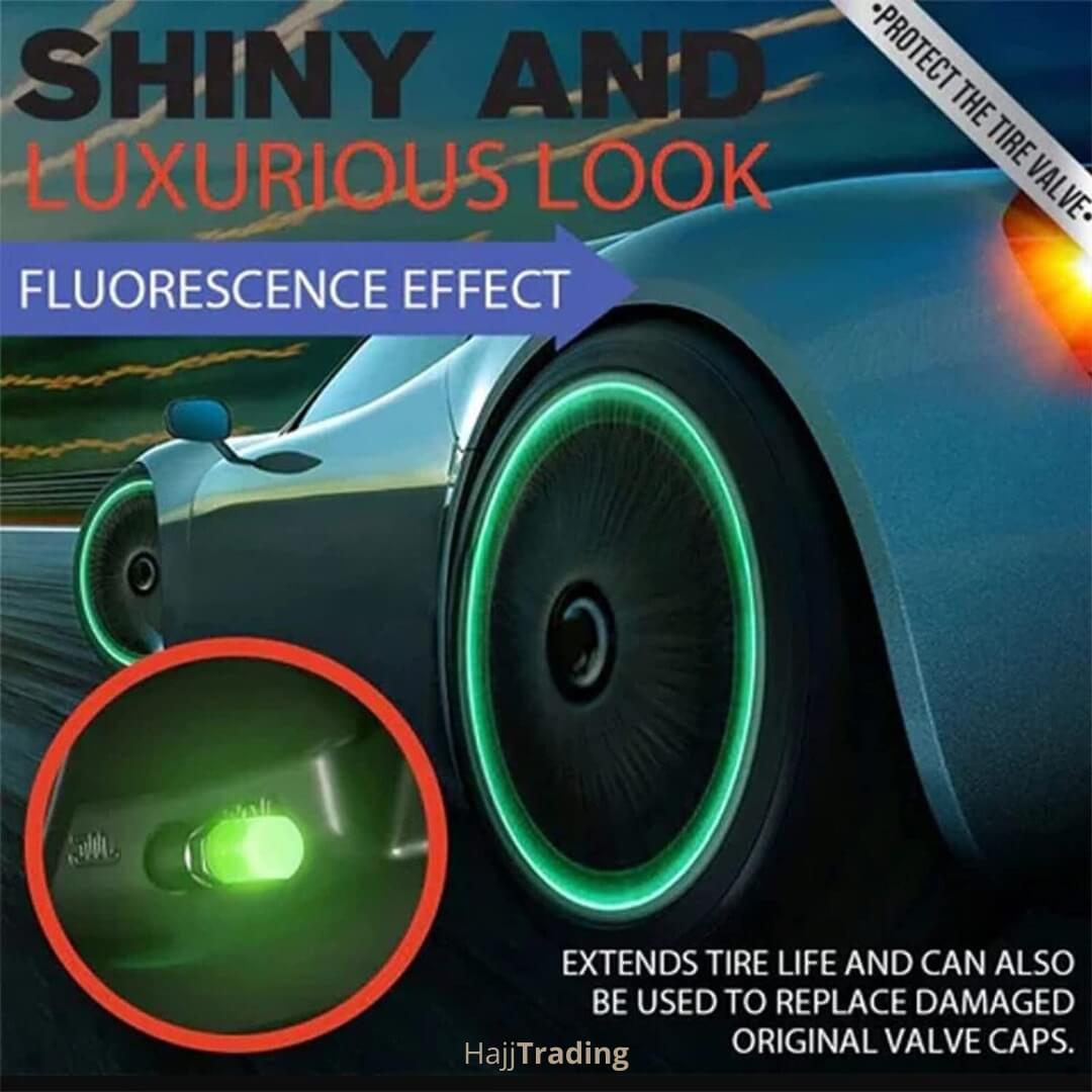 Luminous Tire Valve Caps - Universal Fit for Car & Bike
