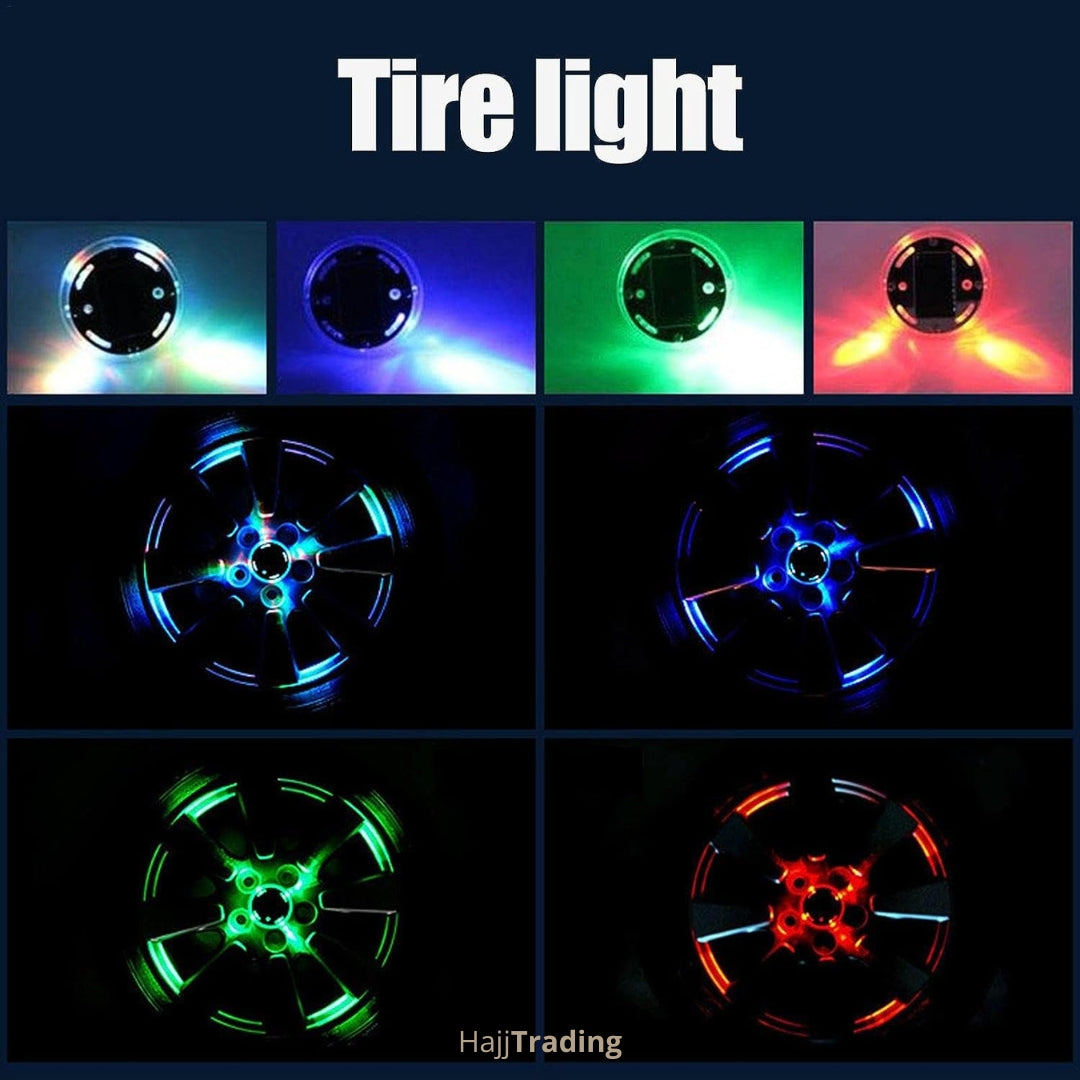 Solar Car Wheel Rim Lights – RGB Colorful, Waterproof