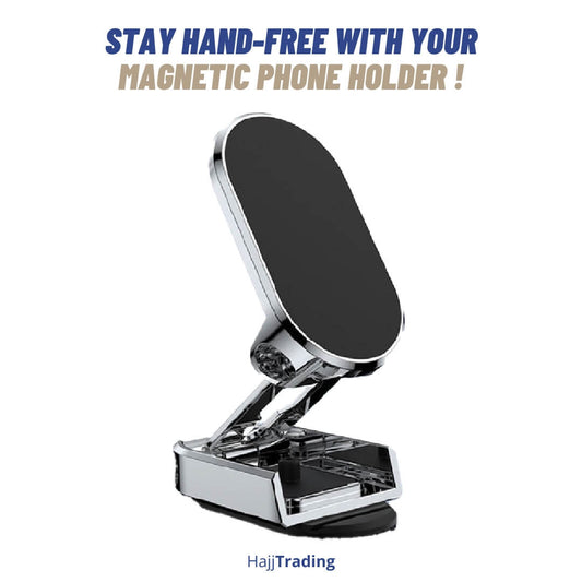 Strong Magnetic Phone Holder – 360° Rotating Car Mount, Universal