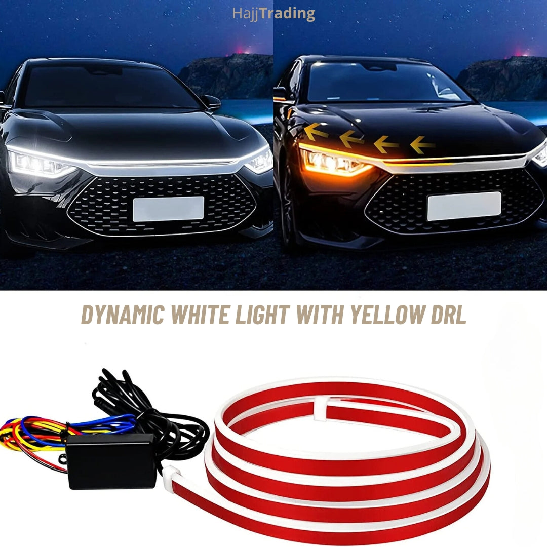 Dynamic LED Hood Light Strip – White & Amber DRL Signal