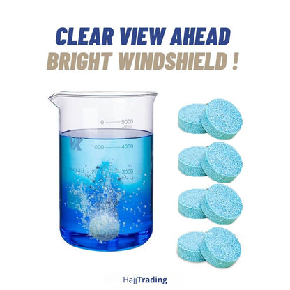 Car Windshield Cleaner Tablets – 4-Pack – Makes Up to 16 Liters of Cleaning Solution