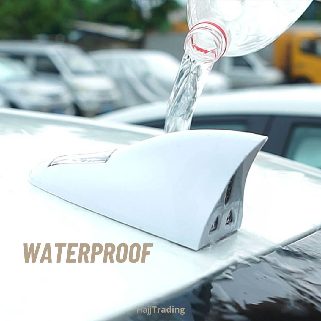 Car Shark Fin Antenna with Solar Power – 18 LED Lights + Remote – Waterproof