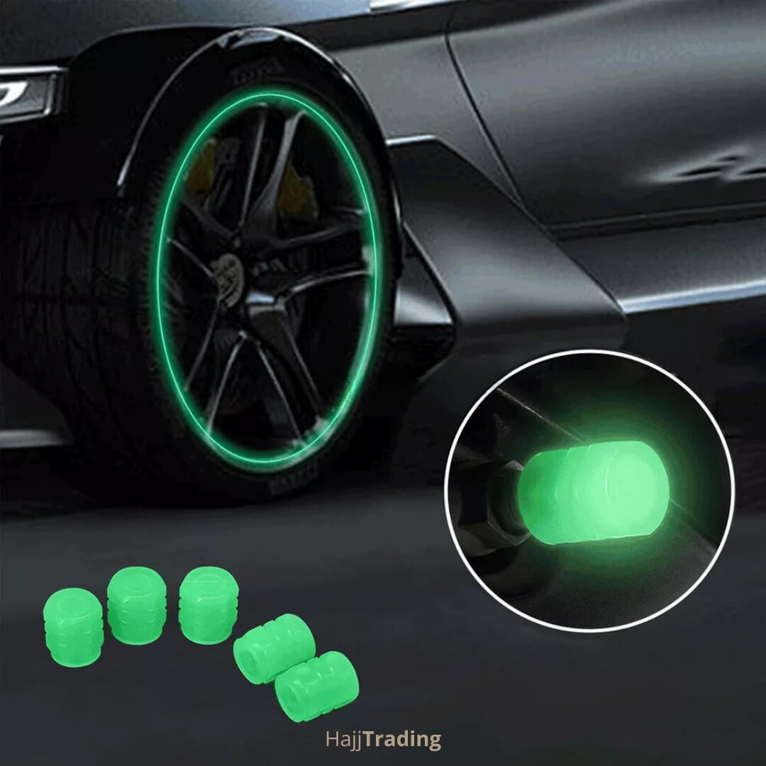 Luminous Tire Valve Caps - Universal Fit for Car & Bike