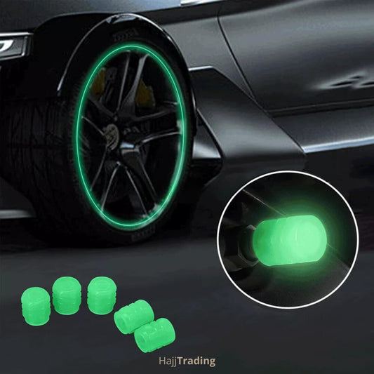 Luminous Tire Valve Caps - Universal Fit for Car & Bike