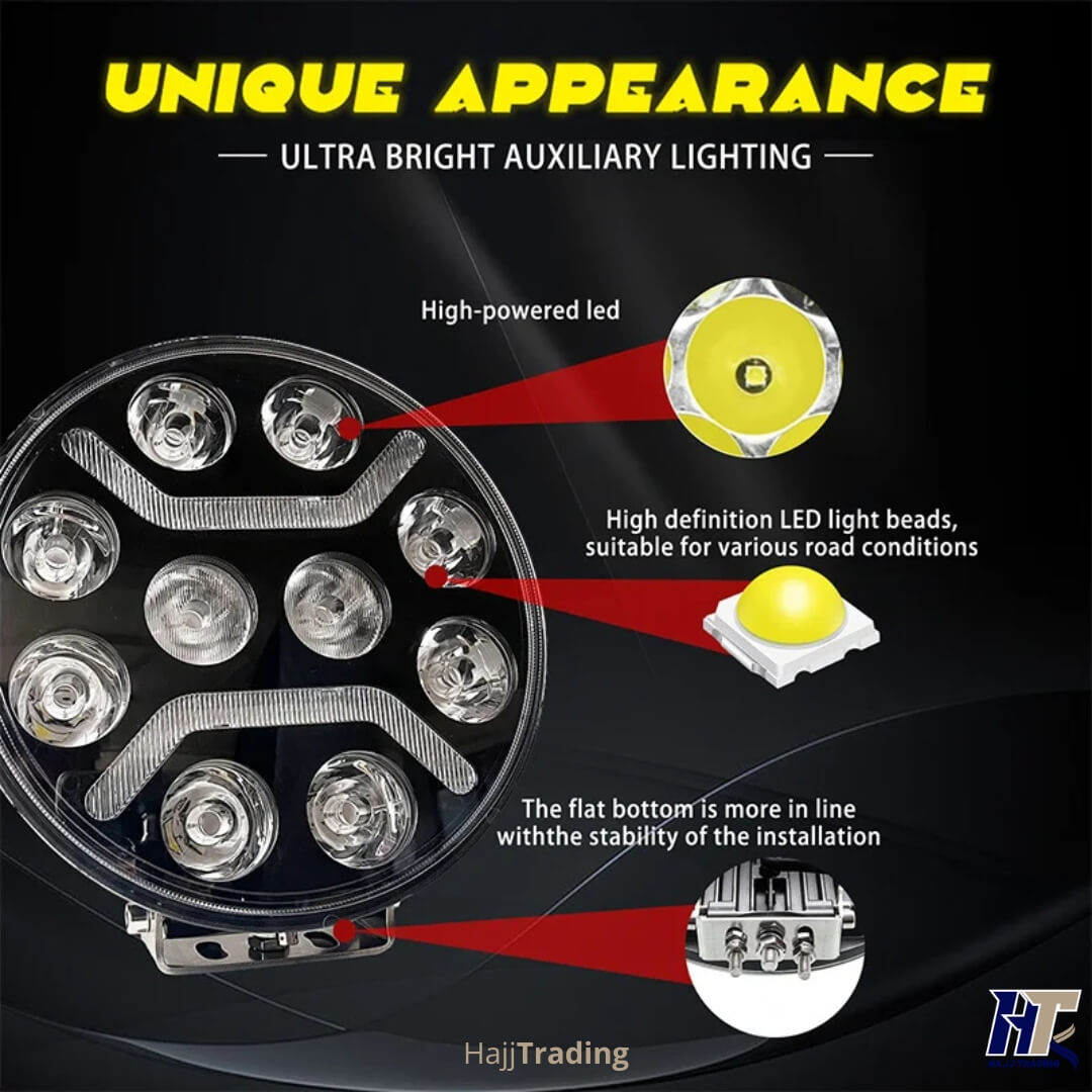 9-Inch LED Driving Light – 5 Modes, IP67 Waterproof, 12V–24V