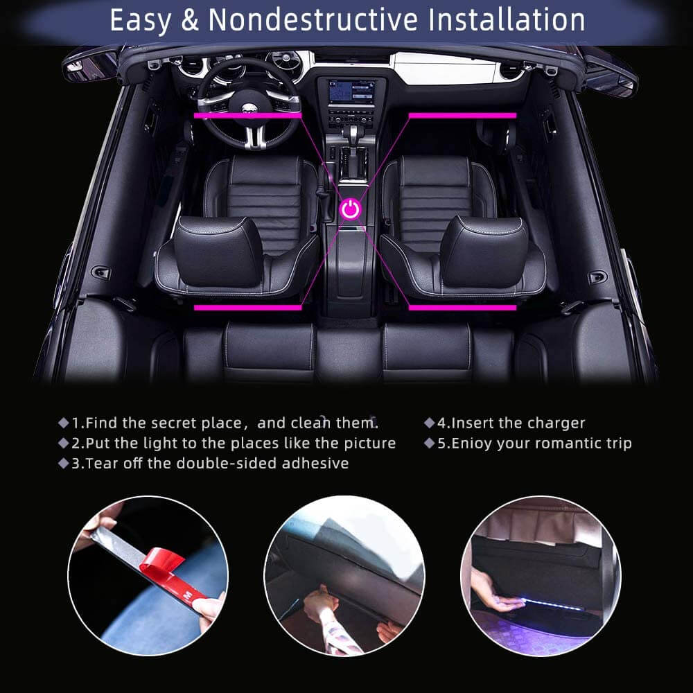 Car Ambient Interior Lighting Kit Universal Fit