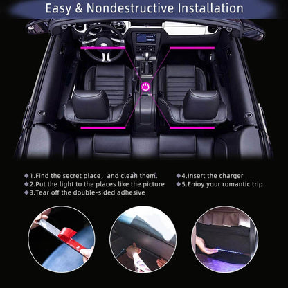 Car Ambient Interior Lighting Kit Universal Fit