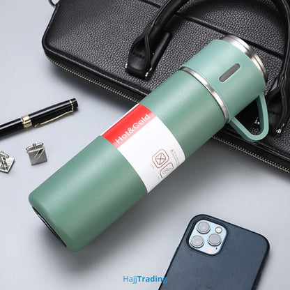 Portable Thermos Bottle – 500ml Stainless Steel, 8–12hr Heat Retention