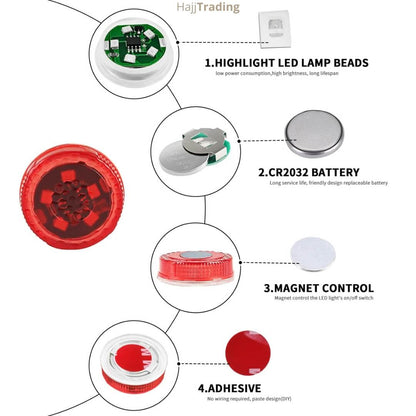 Mini Car Door Warning Strobe Lights – LED Safety, Magnetic Sensor
