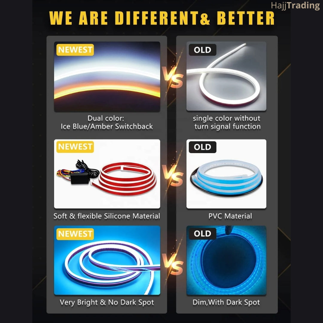 Dynamic LED Hood Light Strip – White & Amber DRL Signal