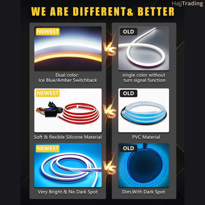 Dynamic LED Hood Light Strip – White & Amber DRL Signal