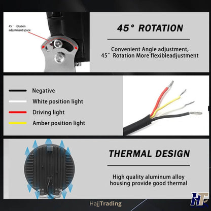 9-Inch LED Driving Light – 5 Modes, IP67 Waterproof, 12V–24V