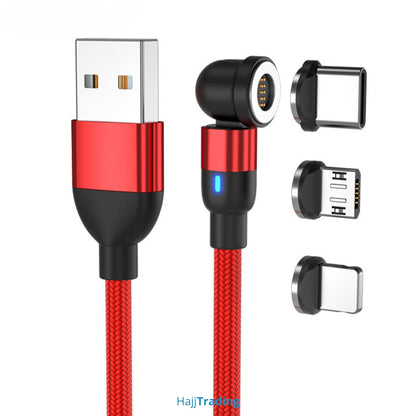 Magnetic USB Charging Cable – 540° Rotate, Micro/Type-C/iPhone