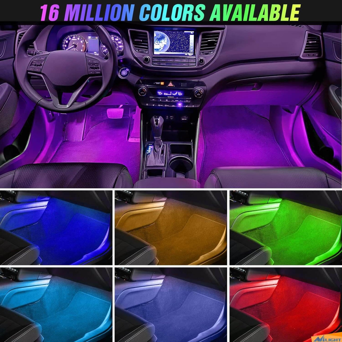 Car Ambient Interior Lighting Kit Universal Fit