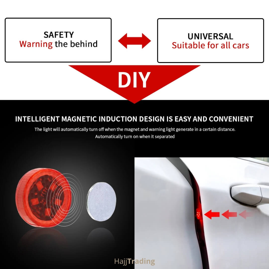 Mini Car Door Warning Strobe Lights – LED Safety, Magnetic Sensor