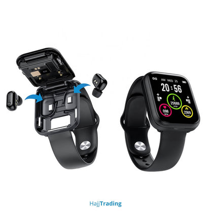 X8 Pro 2-in-1 Smart Watch with TWS Earbuds – iOS & Android Compatible
