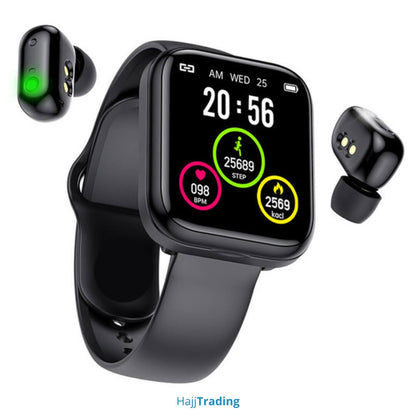 X8 Pro 2-in-1 Smart Watch with TWS Earbuds – iOS & Android Compatible