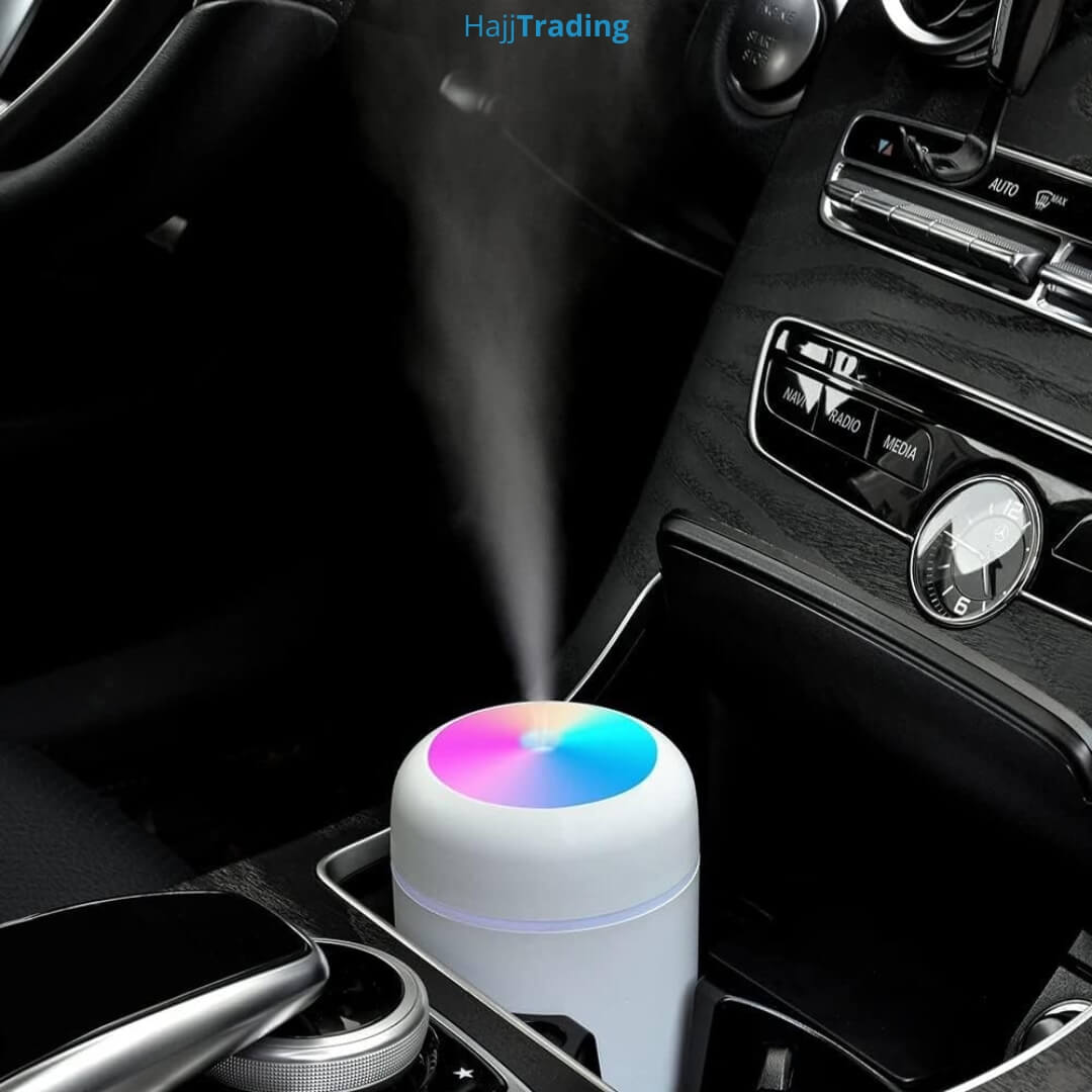 Mini Ultrasonic Air Humidifier – 300ml, USB Powered, LED Light