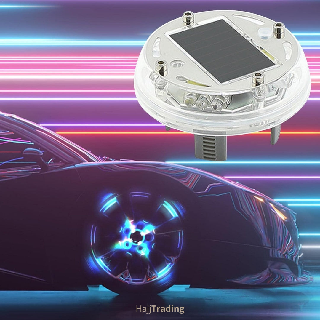 Solar Car Wheel Rim Lights – RGB Colorful, Waterproof