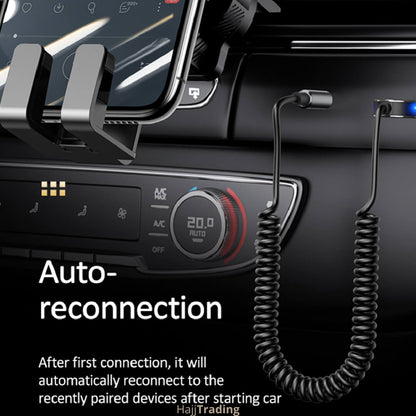 Car Bluetooth AUX Adapter – Wireless Audio Receiver with Mic – Hands-Free Calls