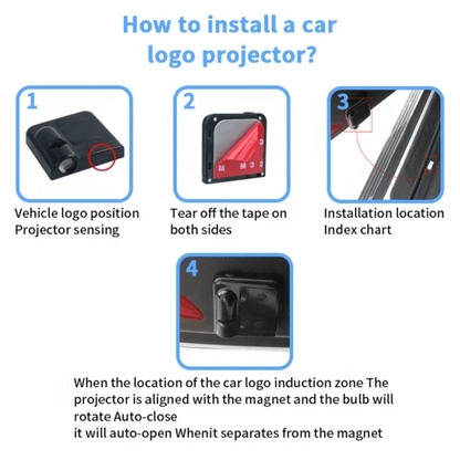 Car Door LED Logo Projector Lights – Wireless, Smart Sensor, 2pcs Set