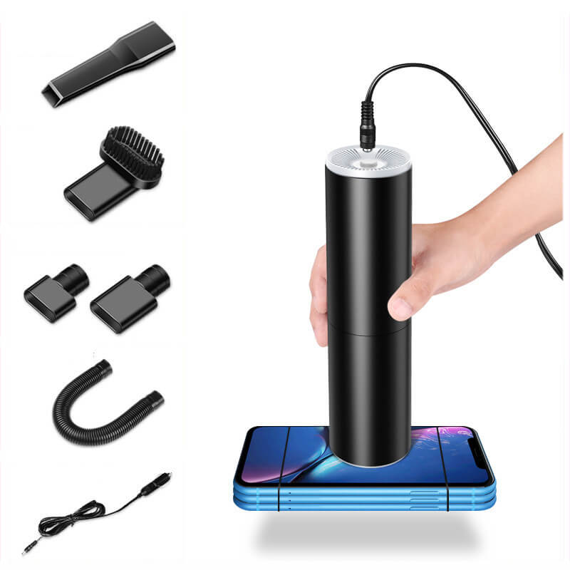 Portable Mini Car Vacuum Cleaner – Strong Suction, Long Cord | Black
