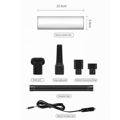 Portable Mini Car Vacuum Cleaner – Strong Suction, Long Cord | Black