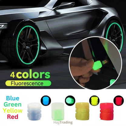 Luminous Tire Valve Caps - Universal Fit for Car & Bike