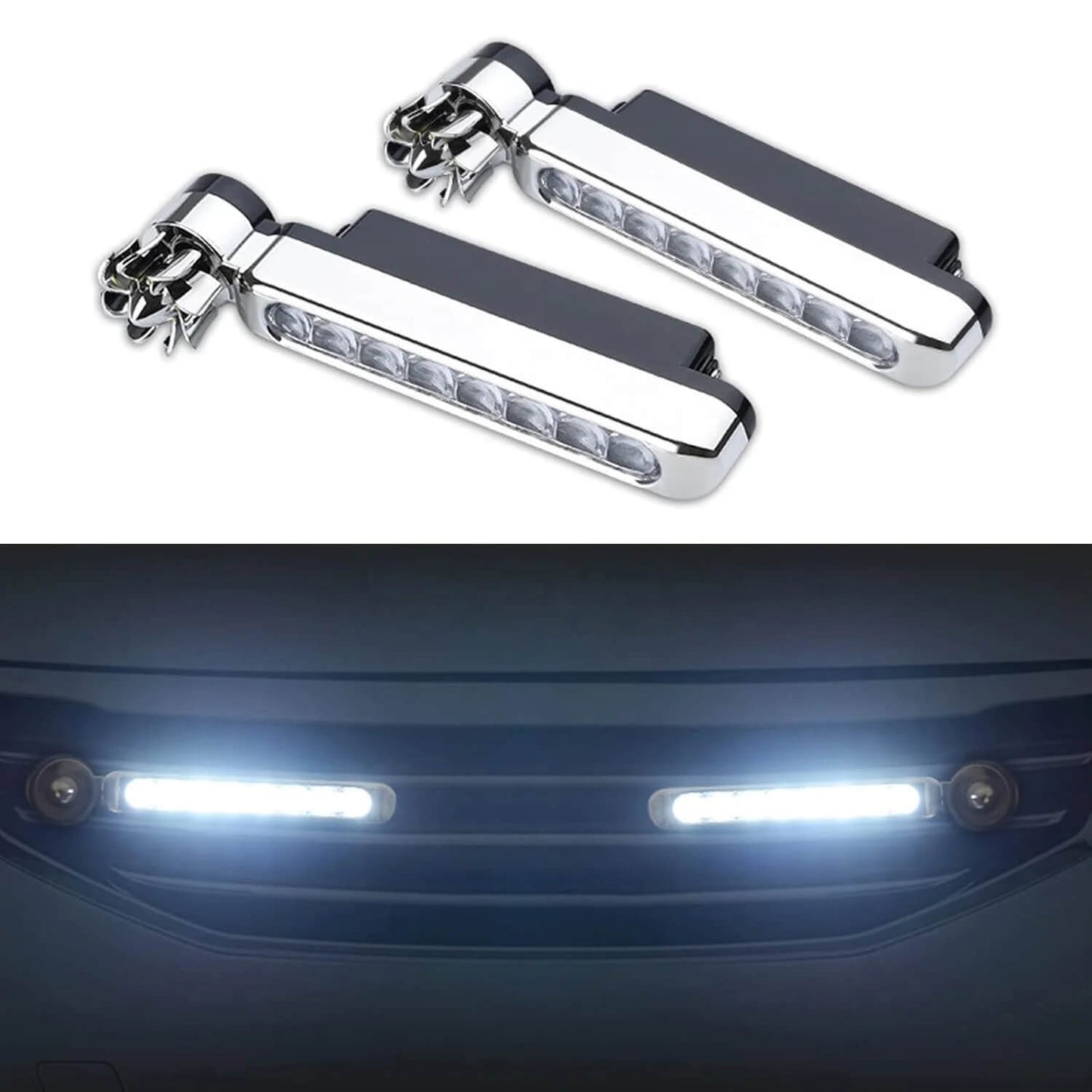 8 LED Wind-Powered Car Lights – Wireless Fan Style, Universal Fit