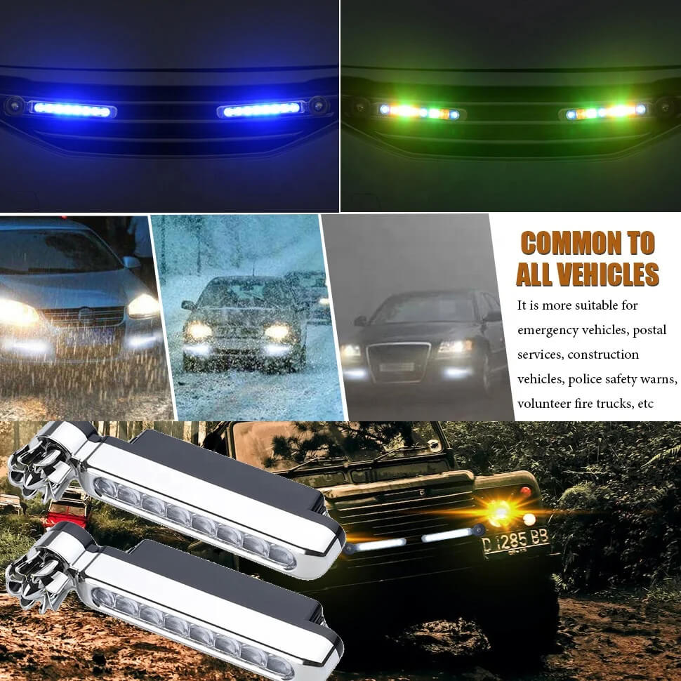 8 LED Wind-Powered Car Lights – Wireless Fan Style, Universal Fit