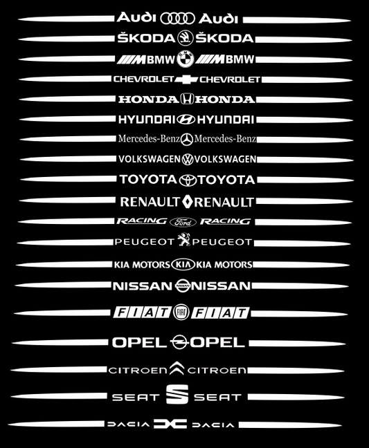 Reflective Car Logo Sticker – Luminous White Design (70cm) | Waterproof Safety Sticker